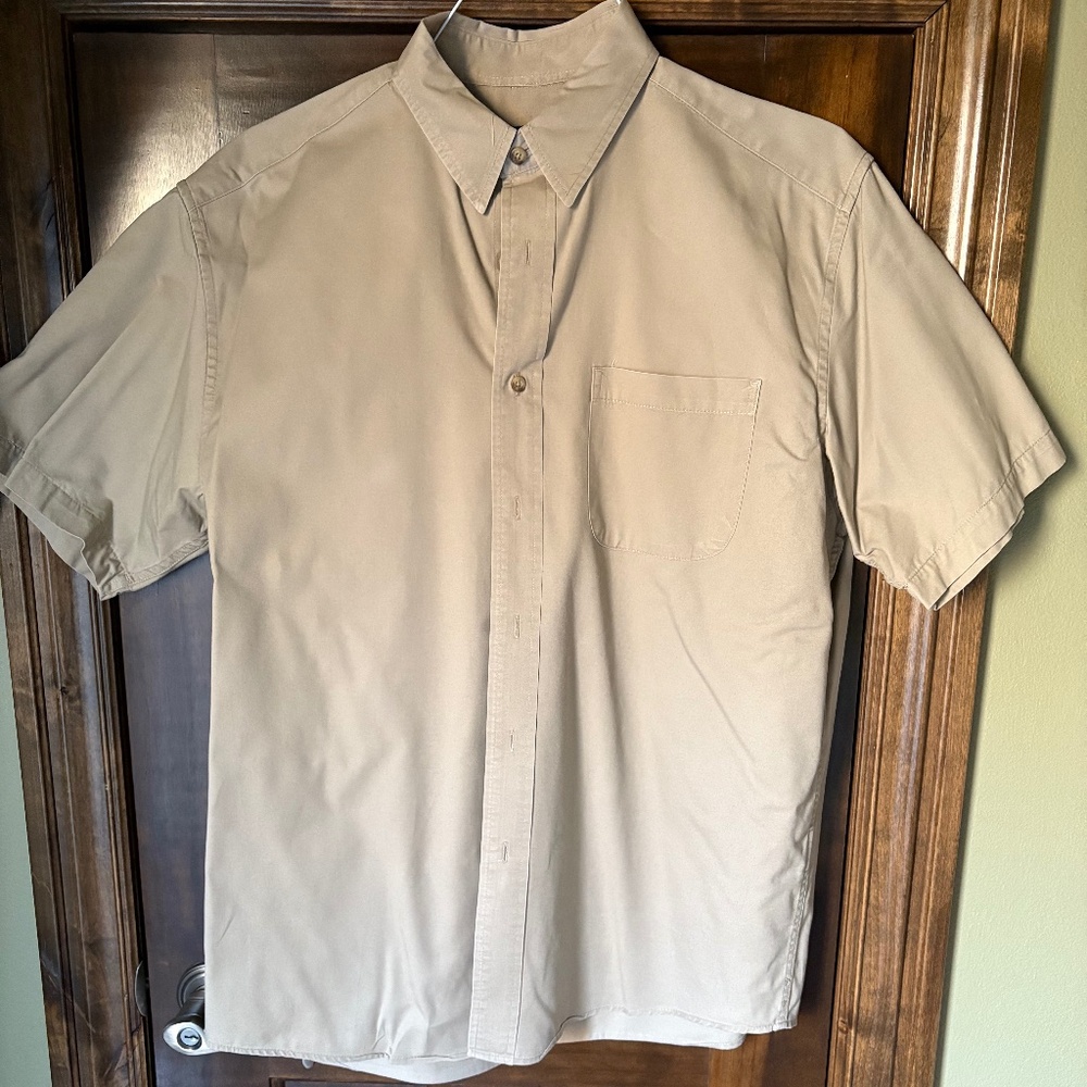 Eddie Bauer 100% Cotton Tan Shirt Men's M